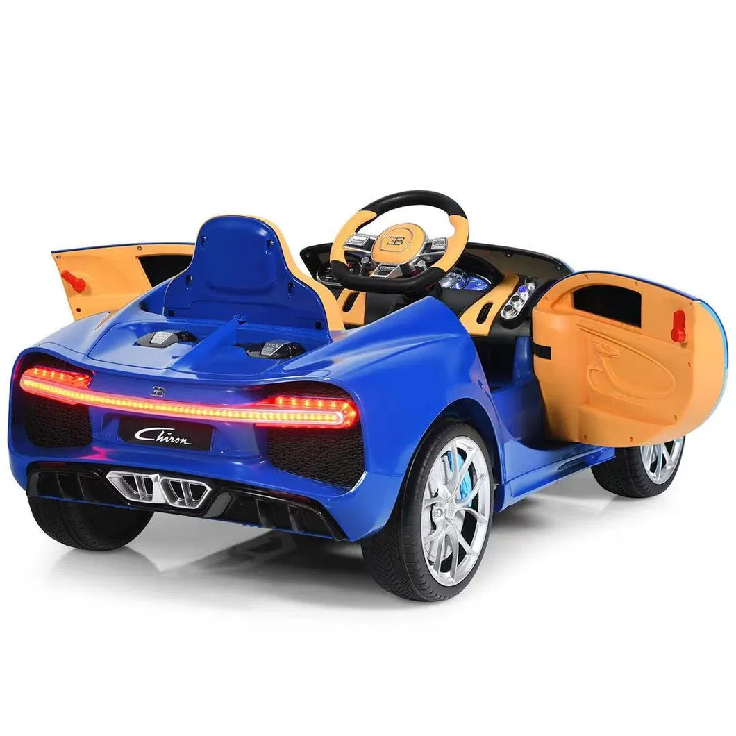 12V Kids Ride on Car Licensed Bugatti Chiron Electric Car W/ Remote Control with ASTM F963 Blue Color