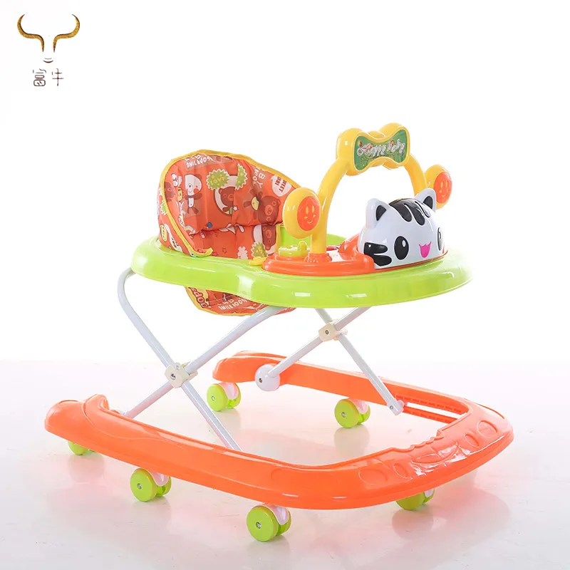 2018 Simple Baby Toy Child Learning Walker with Music/8 PU Wheels Baby Activity Walker/Multifunction Folded Baby Walker for Sale