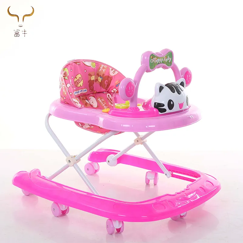 2018 Simple Baby Toy Child Learning Walker with Music/8 PU Wheels Baby Activity Walker/Multifunction Folded Baby Walker for Sale