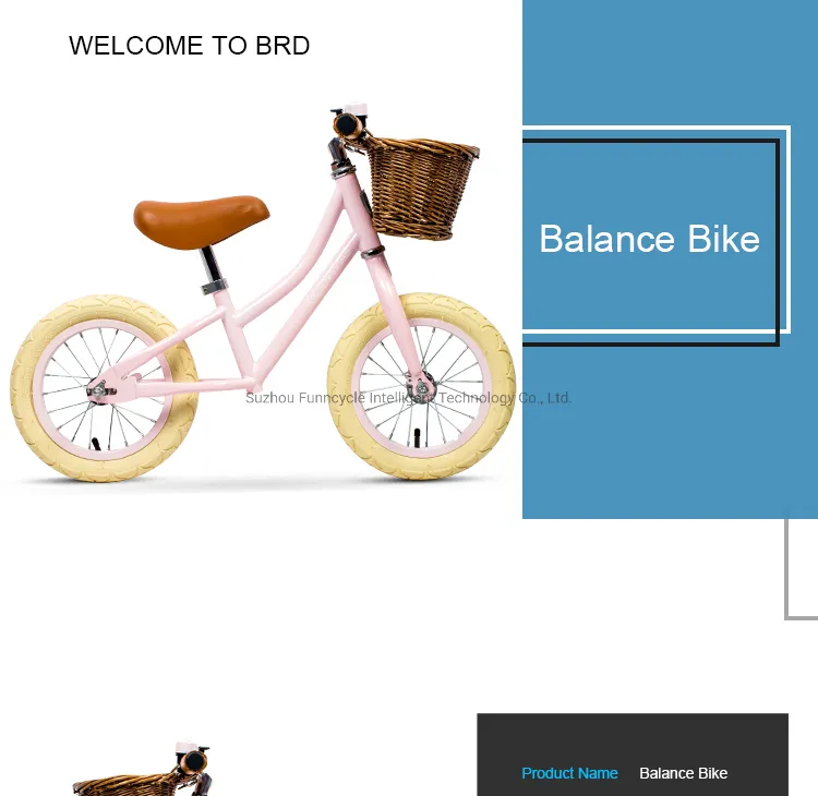 2021 Fashion 12 Inch Boy Child Mini Bike Vintage Children Balance Bicycle