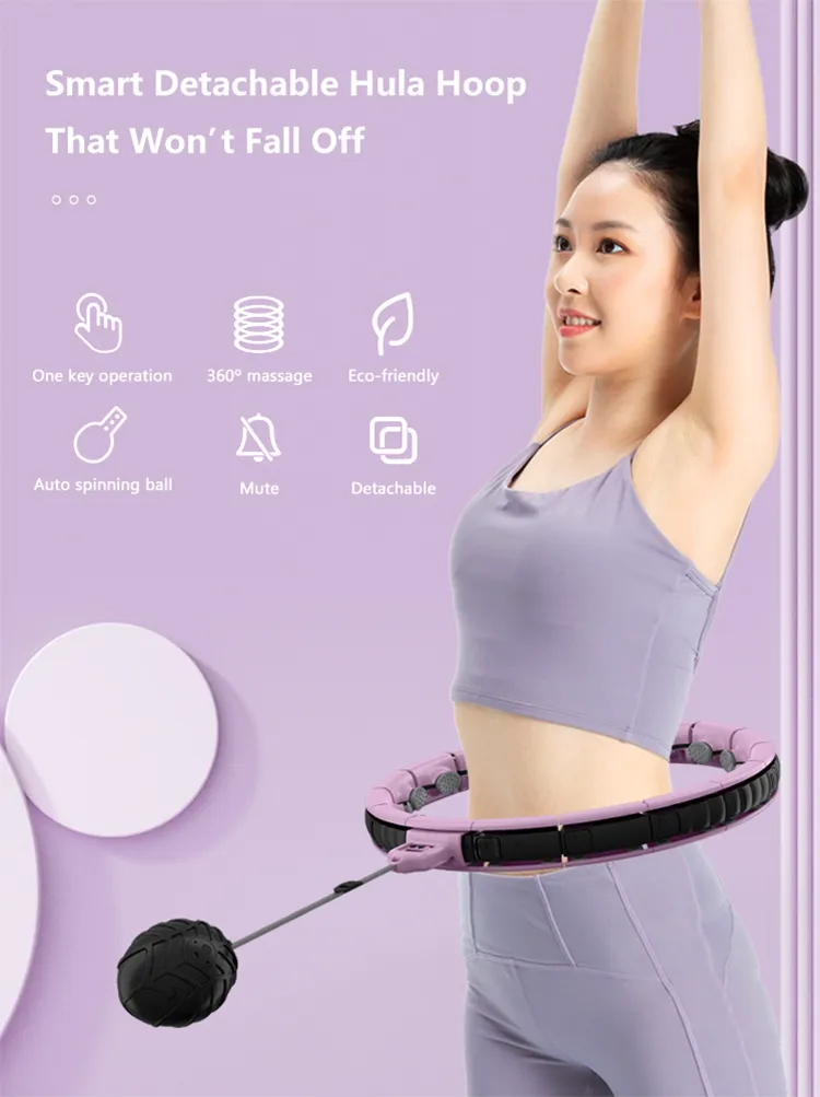 2021 New Version 16 Detachable Knots Adjustable Exercise Hoop Smart Weighted Exercise Hoop Exercise Hula Circle