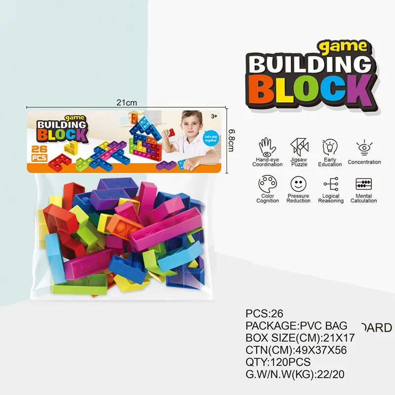 6PCS Sensory Wristband Toy Push Pop Bubble Fidget Bracelet Colorful Rainbow Silicone Bracelet Toys