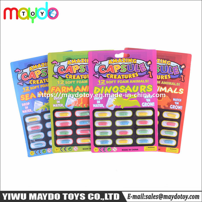 Amazing Growing Creatures Capsule Magic Soft Foam Zoo Animals Expanding Sponge Novelty Toy