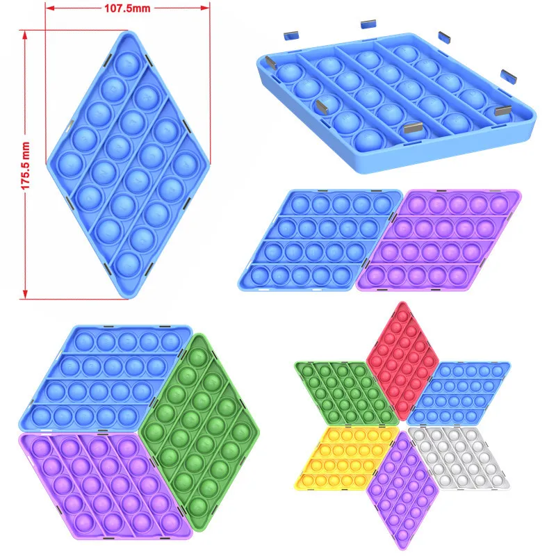 Autism Kids Pop It Silicone Fidget Squeeze Toy