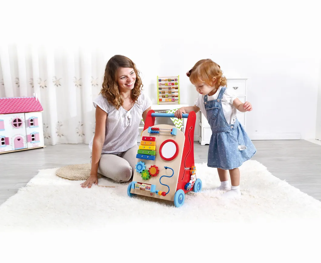 Baby Toys Wooden Push and Pull Learning Walker for Boys and Girls