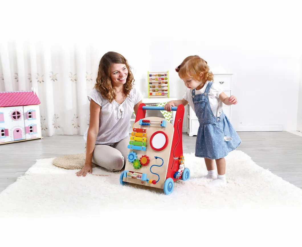 Baby Toys Wooden Push and Pull Learning Walker for Boys and Girls