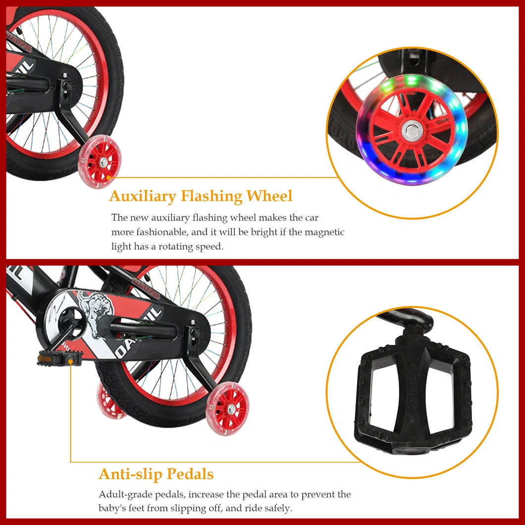Children Bicycle Non-Slip Grip Balance Bike for Boys Girls with Training Wheels 18 Inch Outdoor Cycling Freestyle Balance Bike