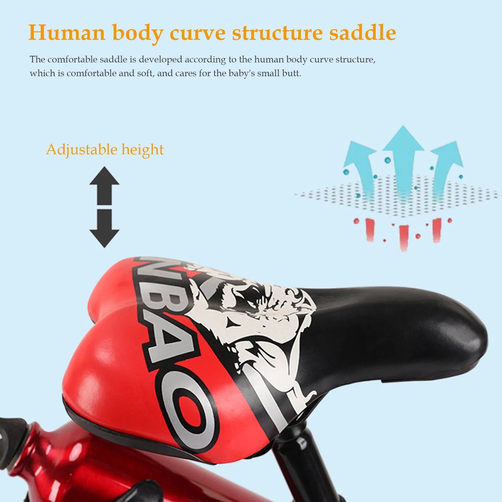 Children Bicycle Non-Slip Grip Balance Bike for Boys Girls with Training Wheels 18 Inch Outdoor Cycling Freestyle Balance Bike