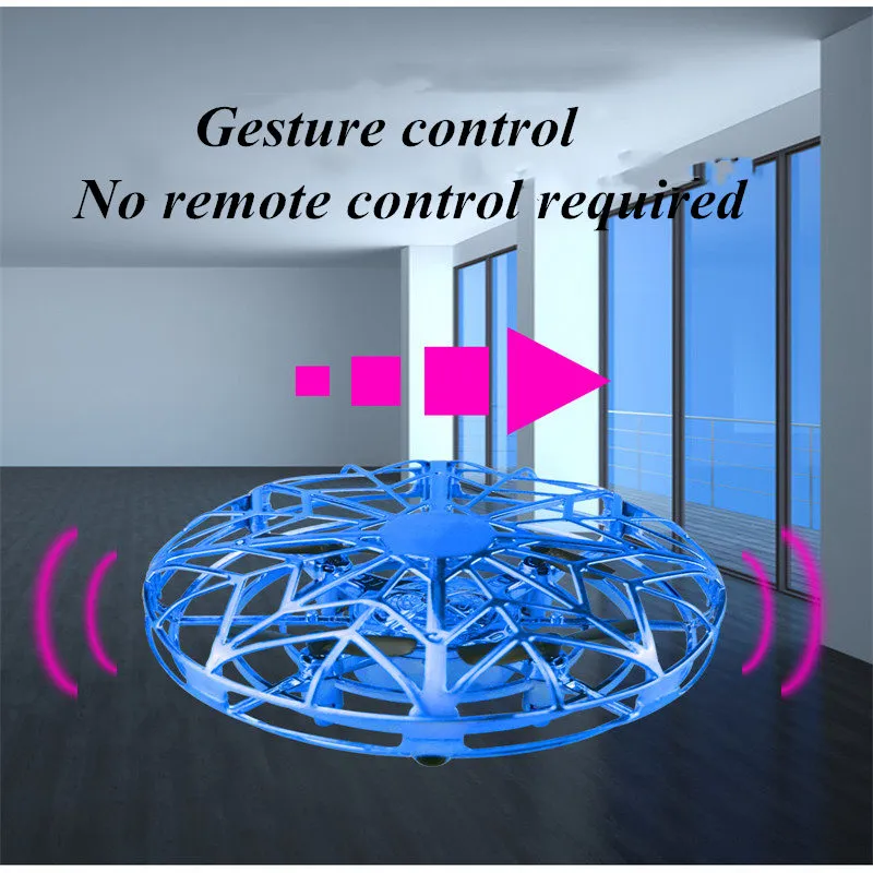 Christmas Gift 3 in 1 Mini Induction Gesture Sensor UFO Flying Toy Game Remote Control Watch Drone for Kids