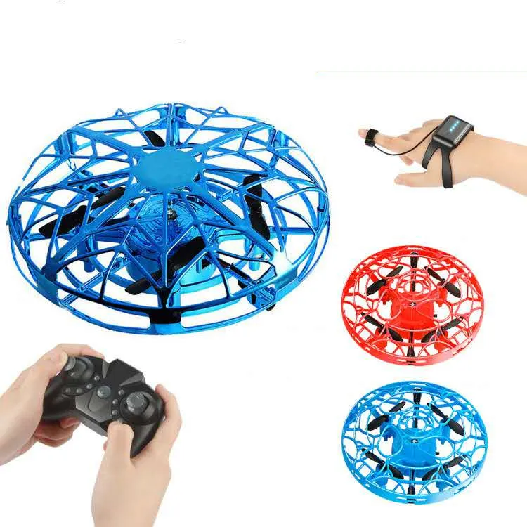 Christmas Gift 3 in 1 Mini Induction Gesture Sensor UFO Flying Toy Game Remote Control Watch Drone for Kids