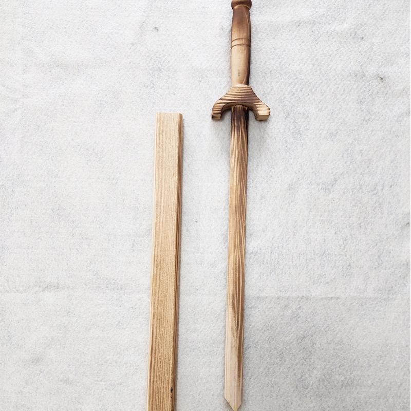 Craftsman's Handmade Wooden Sword with Scabbard