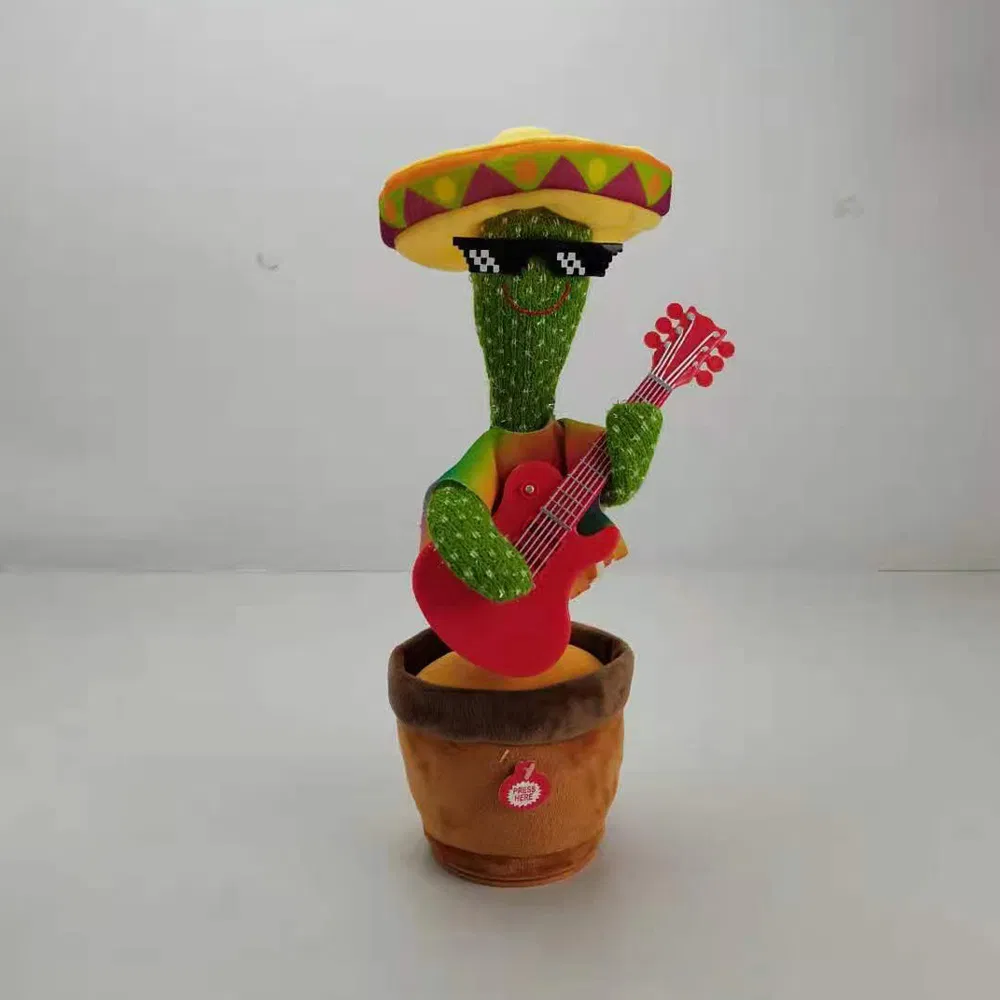 Dancing Cactus, Singing Cactus Toy with Mimicking Cactus Plush Electric Toys, Recording Repeating and Follow You Speak USB Rechargeable