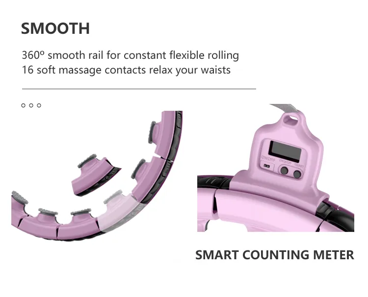 Detachable Adjustable Size, with 360 Degree Massage and Intelligent Display Screen Fitness Equipment Hoop Won′t Fall