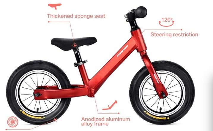 Forever 12 Inch Baby Aluminum Alloy Push Bike Children Walker Balance Bike Kids Learning Training Bike
