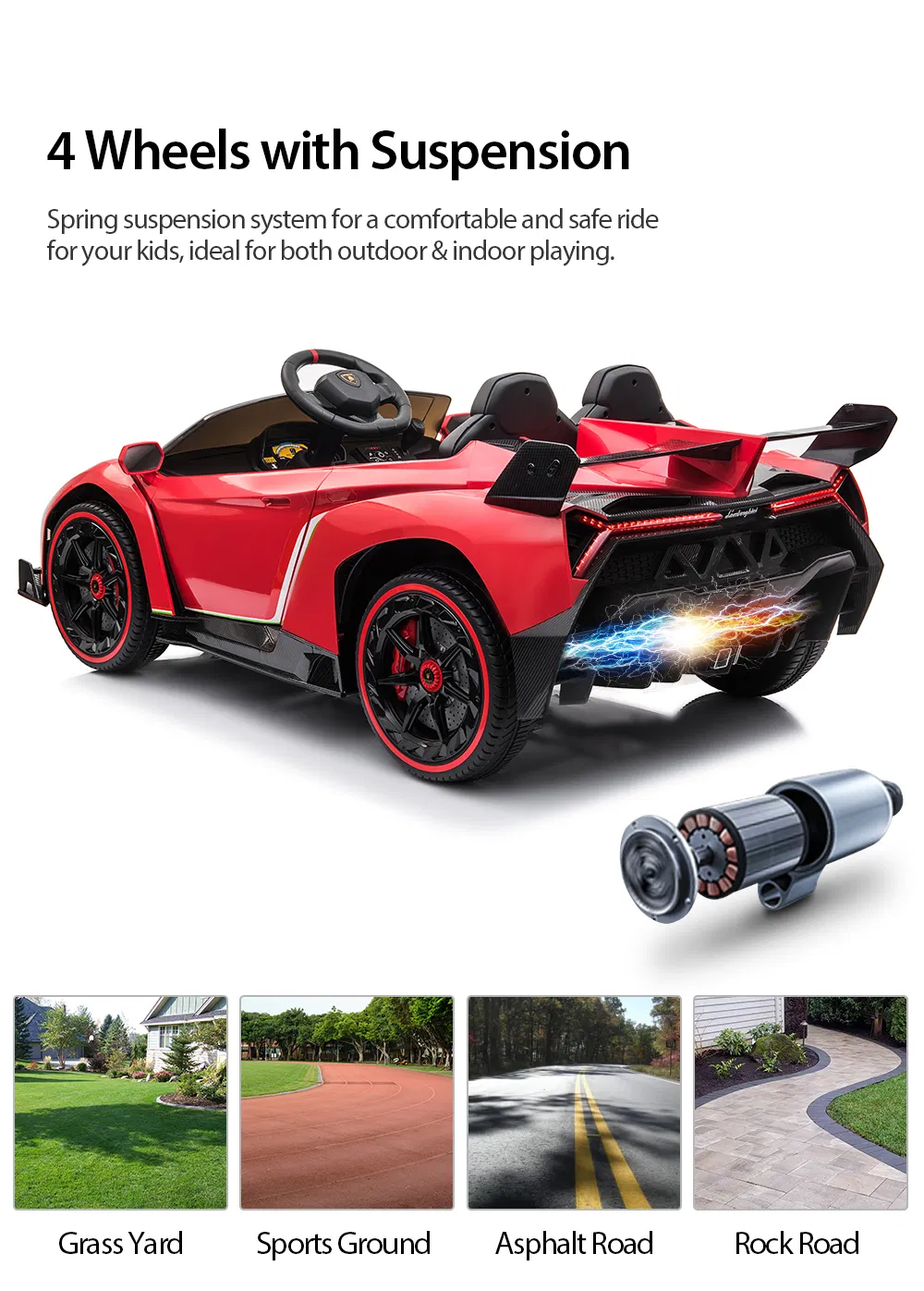 Licensed Aventador Svj W/ Remote Control 12V Ride on Car 2 Seater