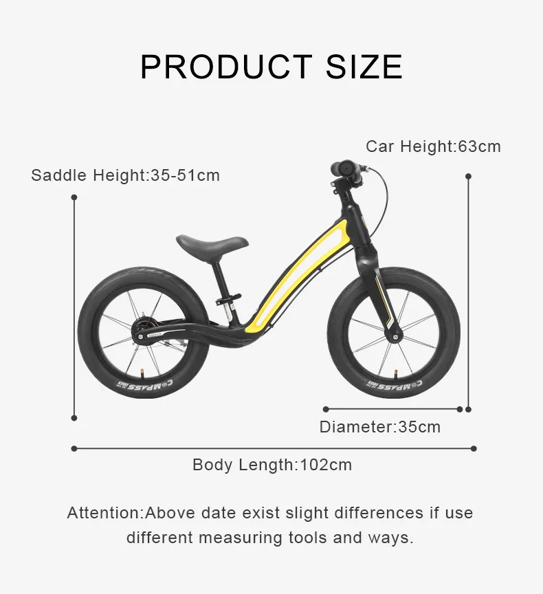 Montasen M-F805-14 14′′ Magnesium Kids Balance Bike Bicycle