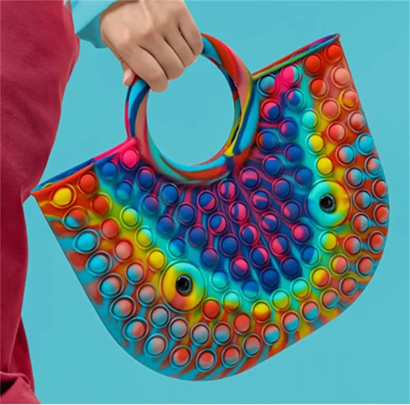 Silicon Pineapple Shape Popper Purse Push Bubbles Simple Dimple Fidget Pop Pencil Pouch Bag Popping Sensory Poppet Fidget Toys