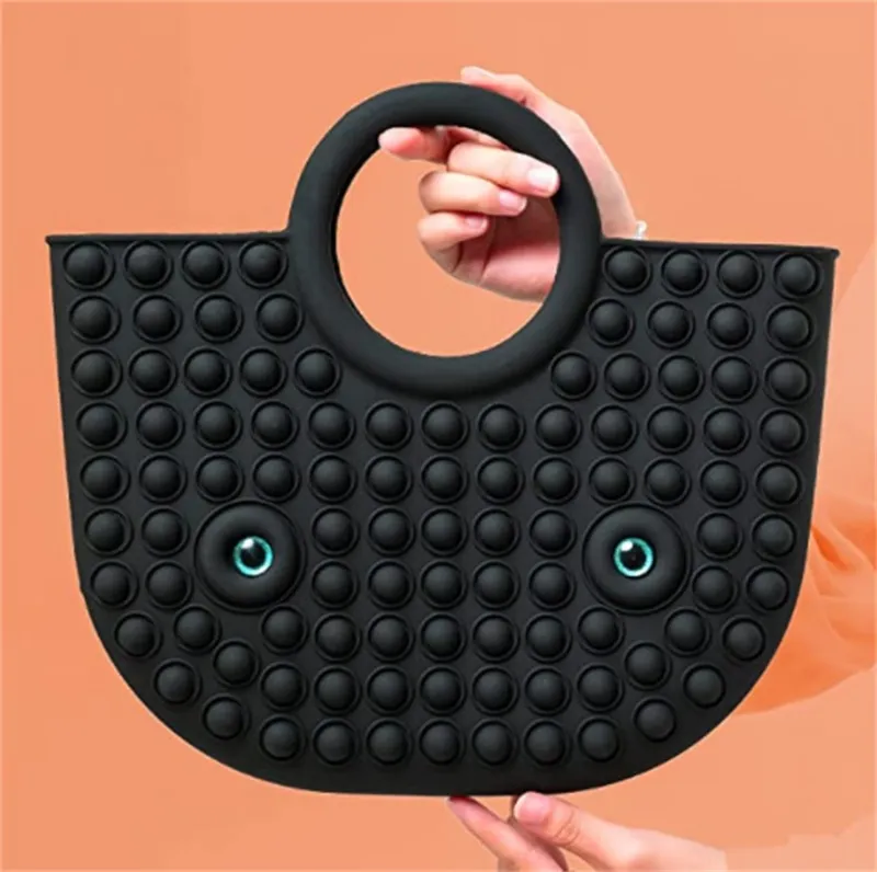 Silicon Pineapple Shape Popper Purse Push Bubbles Simple Dimple Fidget Pop Pencil Pouch Bag Popping Sensory Poppet Fidget Toys