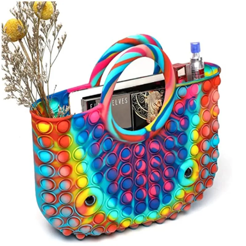 Silicon Pineapple Shape Popper Purse Push Bubbles Simple Dimple Fidget Pop Pencil Pouch Bag Popping Sensory Poppet Fidget Toys