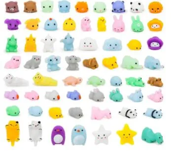 Stress Relief Mini Cute Kawaii TPR Soft Mochi Squishy Animals Squishy Fidget Toys for Kids